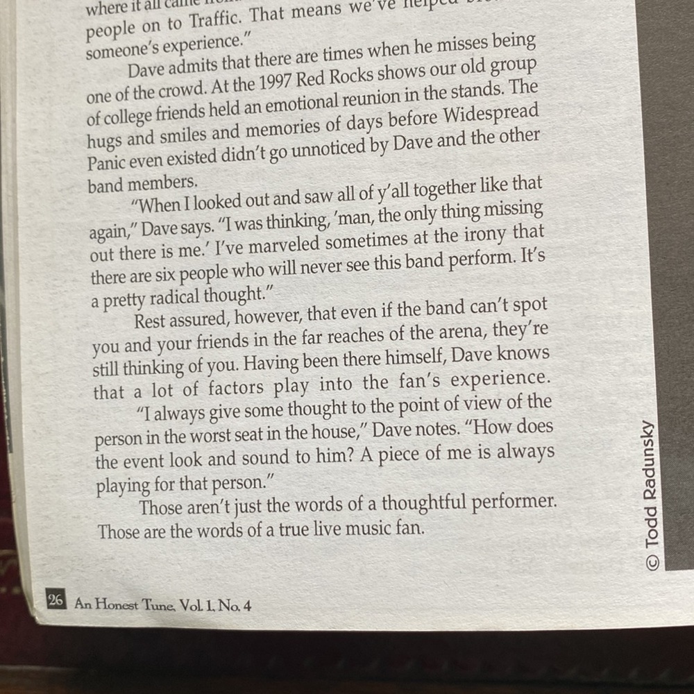 Widespread Panic David Schools Feature Honest Tune Magazine Volume 1 No 4 1997 - Picture 6 of 9